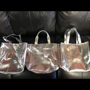 3 Silver Carrying Bags